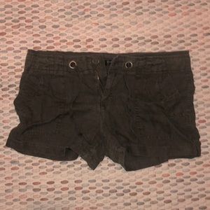 Military Green Cargo-Style Drawstring Shorts